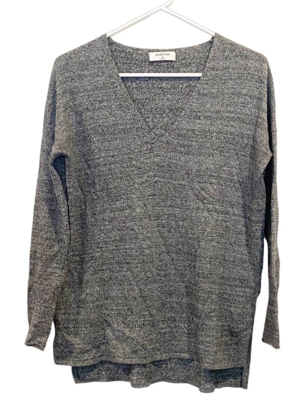 Aritzia Babaton Viscose Blend V-Neck Hi-Lo Oversized Sweater XS